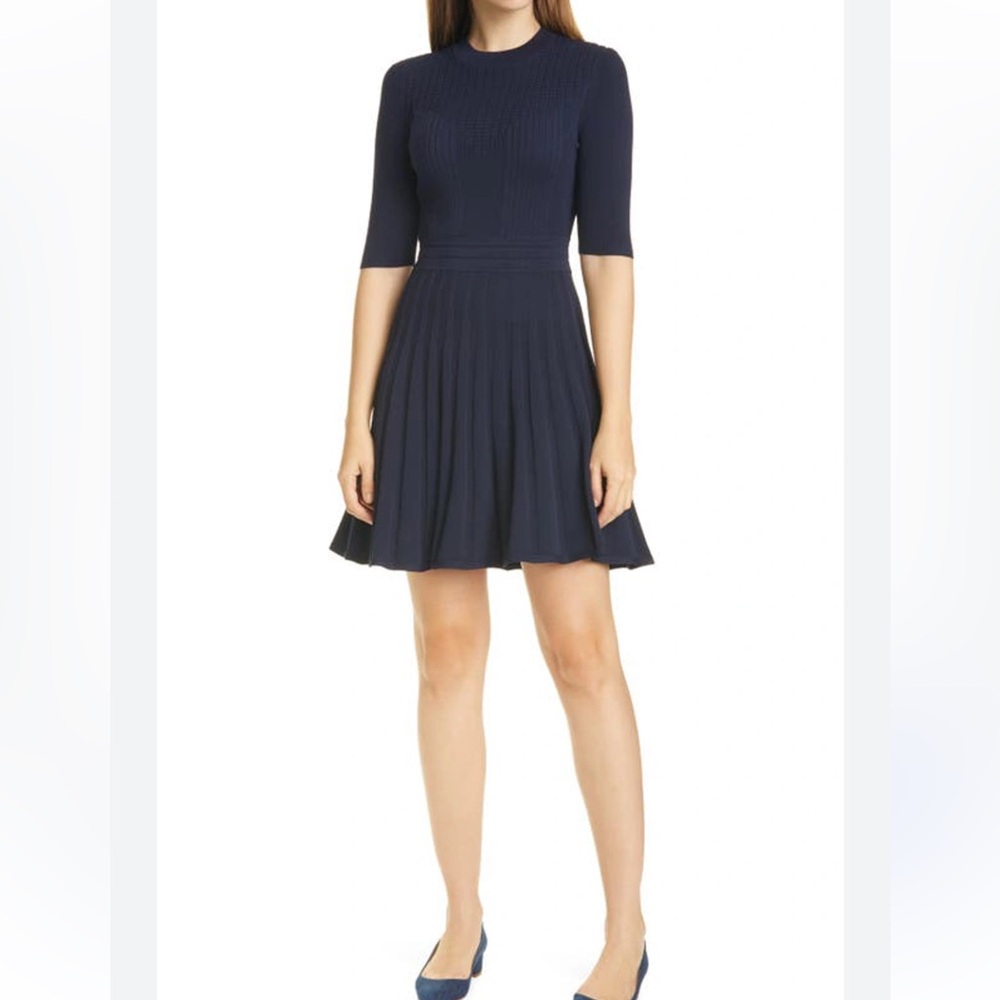 Ted Baker Dark Blue Flared Skirt Size 0